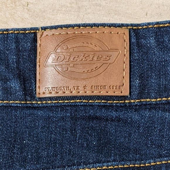 Dickies Straight 5 Pocket Blue Denim Mini Skirt Size 10 - Picture 3 of 4